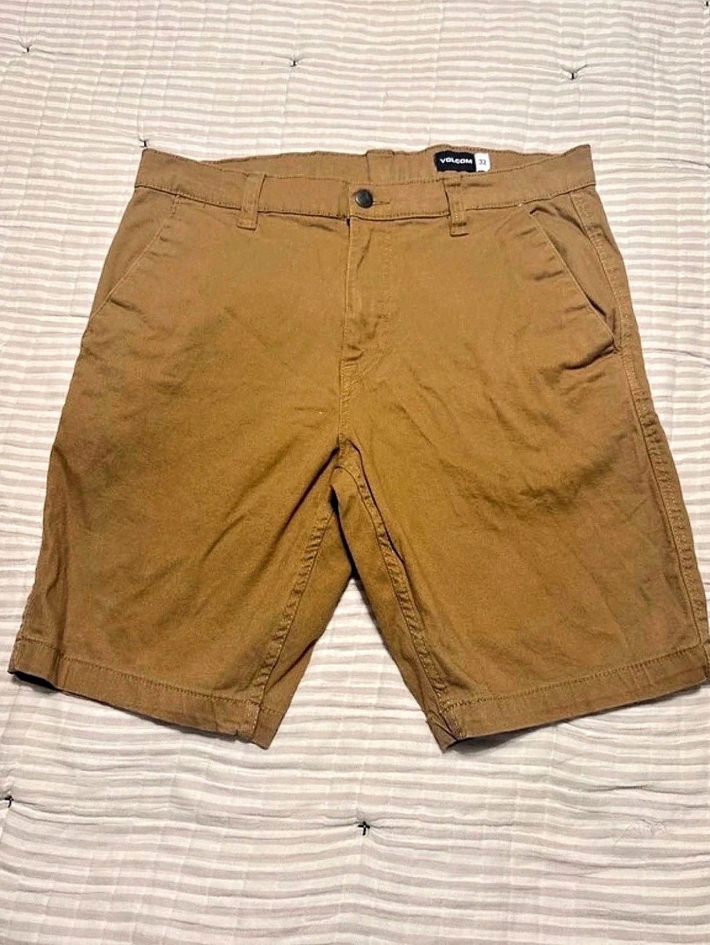 Volcom Modern Stretch Chino Shorts Brown Waist 32